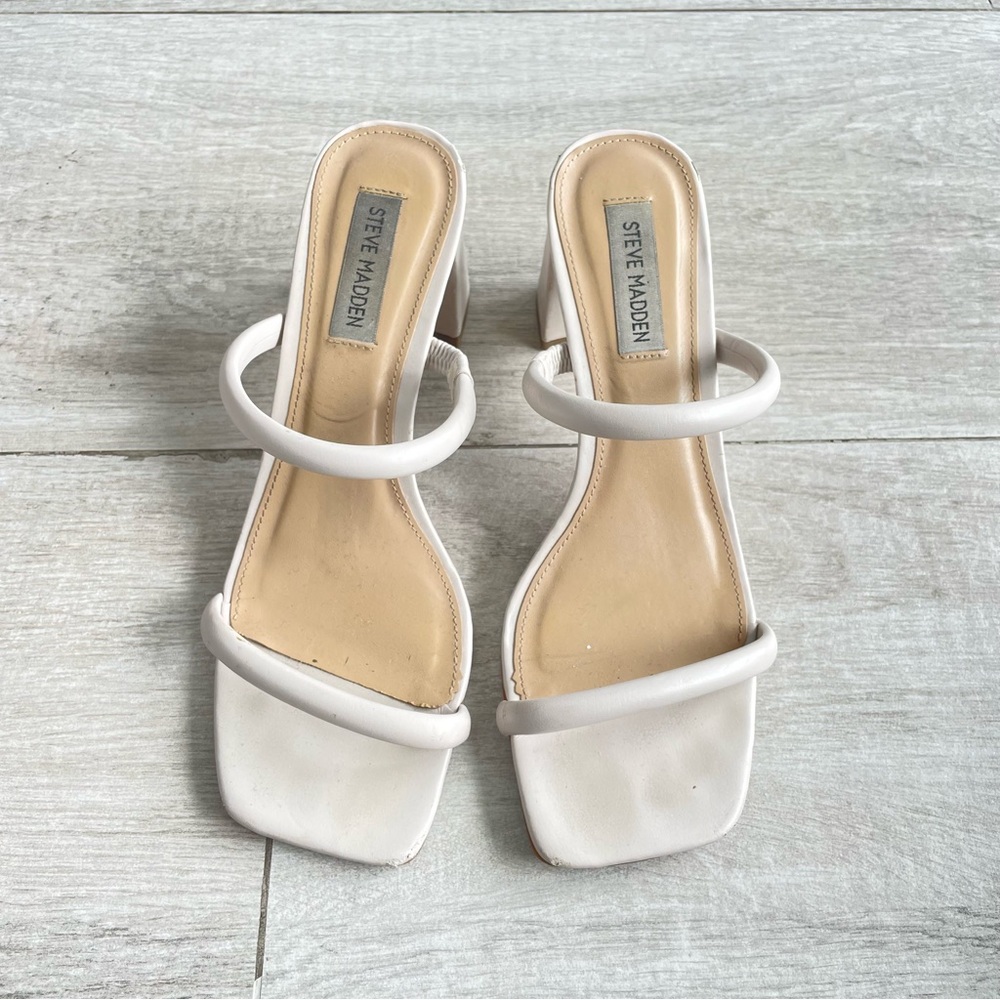 Steve Madden White Heeled Sandals